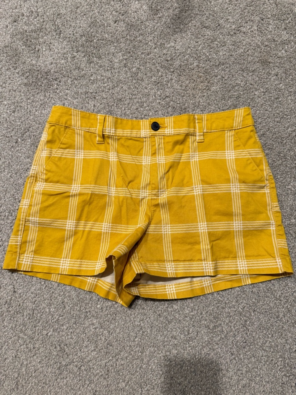 a new day Yellow Plaid High-Waist Shorts